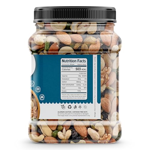 Image of HighFresh 100% Natural and Premium Healthy Mix Dry Fruits and Nuts 1KG | Healthy for Every Occasion Dry Fruits Nuts | Almonds | Cashew | Kishmish | Apricot | Black Raisins | Dried Kiwi