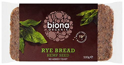 Biona Org Wholemeal Rye Hemp Bread 500g x 12 (Pack of 12)