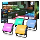 Govee Outdoor Flood Lights 2, RGBIC Warm Cold White LED Lights for Outdoor Decorations, 50 Scene Modes, Landscape Lighting, Upgrated IP66 with App Control, Wired 4 Pack