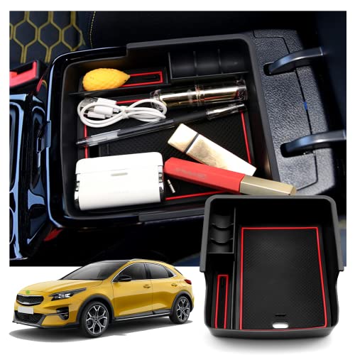 Ruiya Kompatibel mit Kia XCeed GT 2020-2022 2023 Mittelkonsole Aufbewahrungsbox, XCeed Armlehne Organizer Tray Mittelarmlehne Handschuhfach Mittelkonsole Organizer Ablagefach XCeed Zubehör