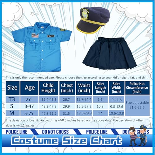 Disfraz de Policía para Niñas, Talla M (5-7 años) miniatura 3