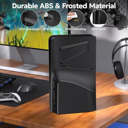Image of PSS Replacement Plates for PS5 SIim Disc Edition, PS5 Faceplate with Cooling Vents, Anti-Scratch Dustproof Protective Cover for PS5 Slim Disc Edition PS5 Accessories (Black)