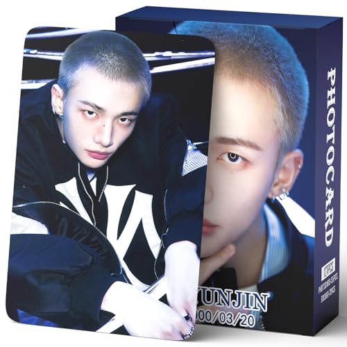 PYAJUU Stray Kids DominATE World Tour Photocards 127 PCS KPOP Hollow Photocard Set Stray Kids Merch Boys and Girls Gift Set 55PCS Photocard and 72PCS Stickers Giant Greeting Cards (HYUNJIN)