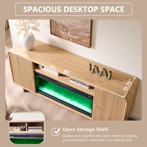 Electric Fireplace TV Stand Modern