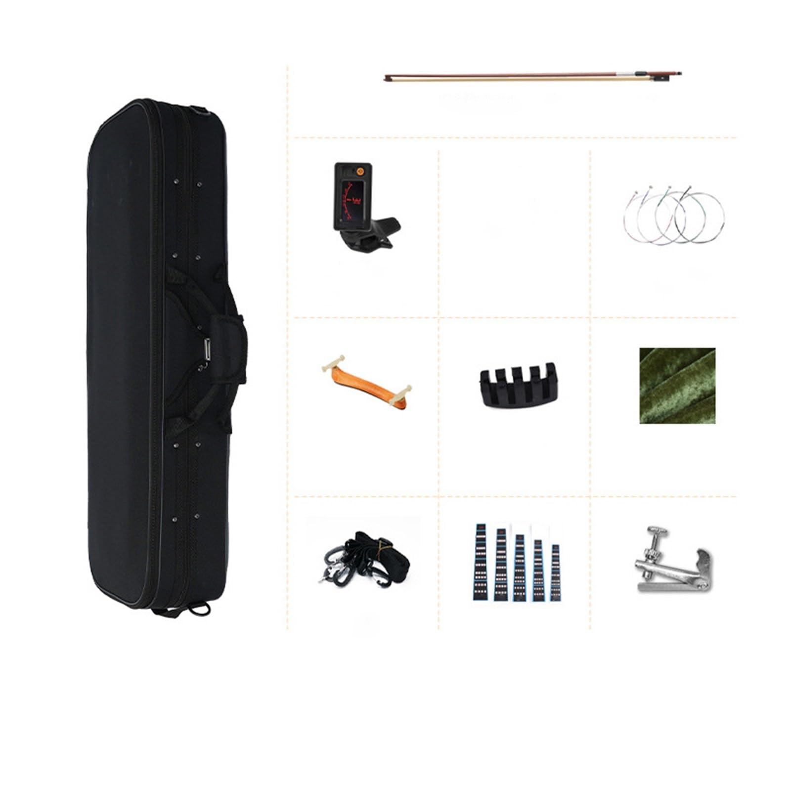 Violín De Práctica Totalmente De Madera Maciza Para Principiantes Hecho A Mano Con Accesorios De Ébano Instrumento De Violín(1/4)