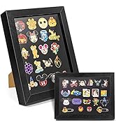 Enamel Pin Display Frame, 7x9 Shadow Box for Wall and Tabletop Display, Pin Collection Display, P...