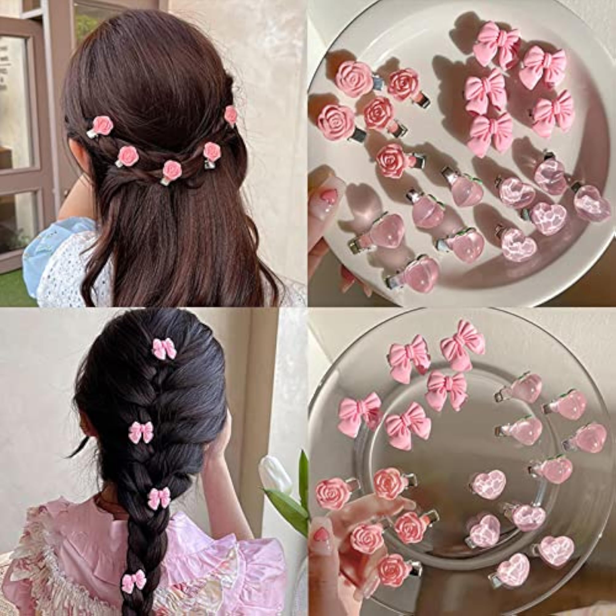5Pcs Non-Slip Flower Hair Clips Set