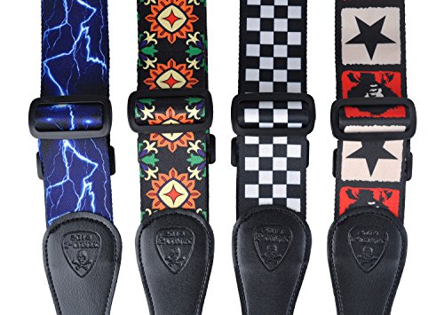 Sangle de guitare Punk en polyester térylène avec extrémités en similicuir et boucles en ABS réglables, motifs tendances… - Les Beatles, Paul McCartney, John Lennon, RIngo Starr, George Harrison Sangle de guitare Punk en polyester térylène avec extrémités en similicuir et boucles en ABS réglables, motifs tendances… – Image 5