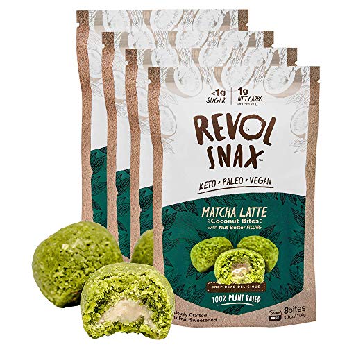 New! Revol Snax Coconut Bites, Keto Snacks - Low Carb High Fat, 1g