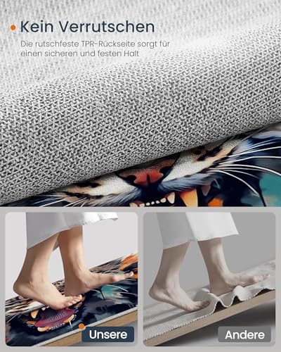 Tapis extérieur style graffiti chat sauvage gris anthracite 200x300cm - 7