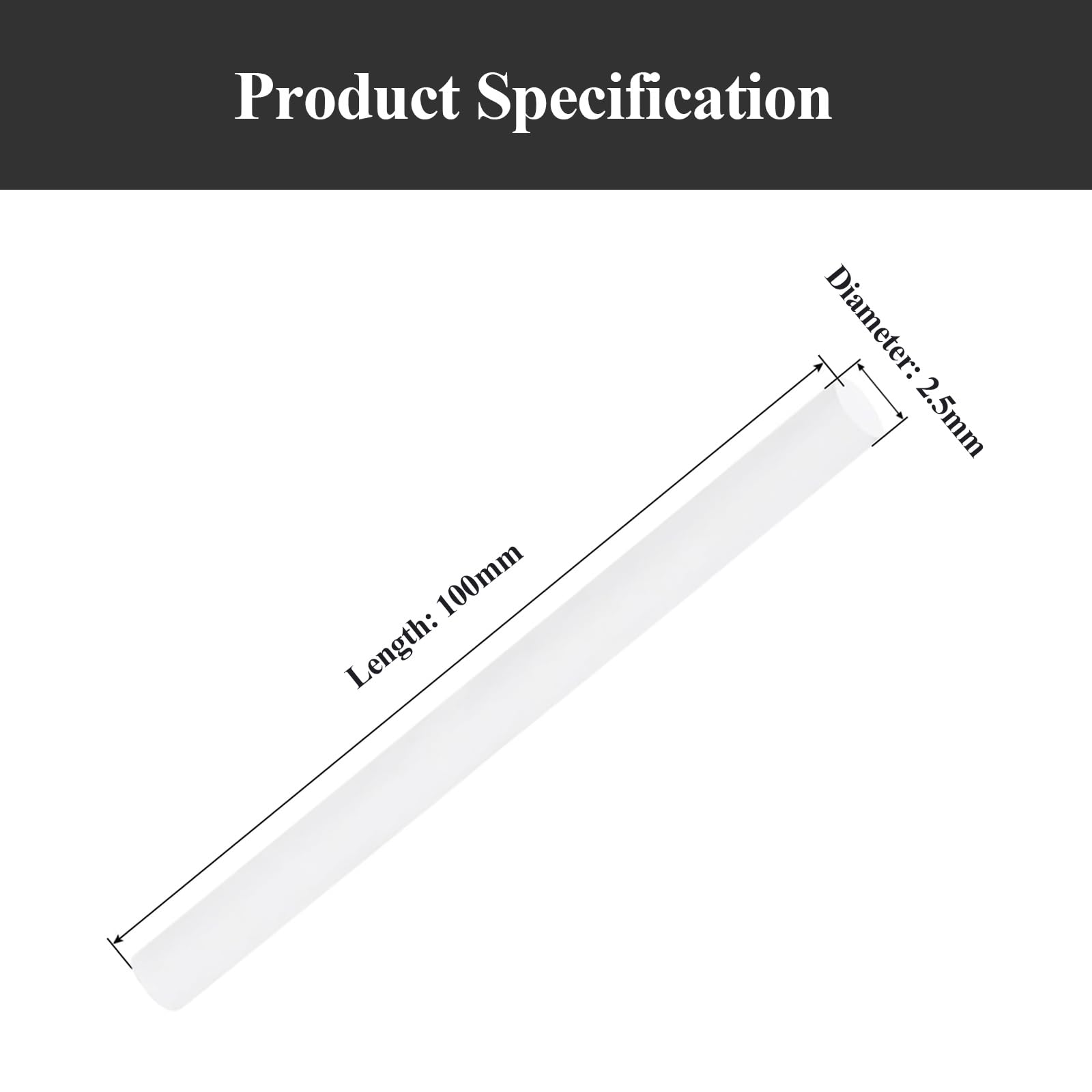 DFDPAXL 2 Pieces Mirror Zirconia Ceramic Rods Length 100Mm, Insulation Ceramic Rod Diameter 2.5-4.5Mm Suitable for Precision Parts,Diameter 2.5mm