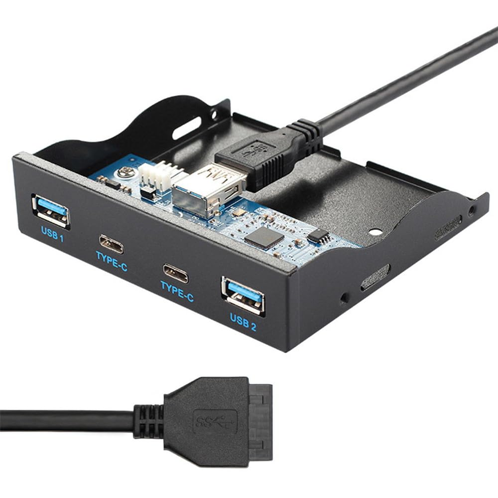USB-3.0-Kabel 90 Grad Abgewinkelt – 19/20-polig Auf Dual-Port, 5 Gbit/s, 30 Cm – Ideal Für PC-Bau & Frontanschluss