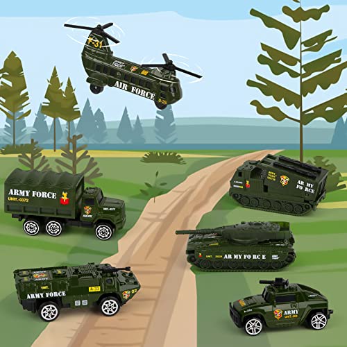 Dreamon Spielzeugautos Militär Fahrzeuge Spielzeug Set Mini Cars Modelle aus Metalllegierung für Kinder ab 3 Jahren,6 Pcs Weihnachten Geschenke