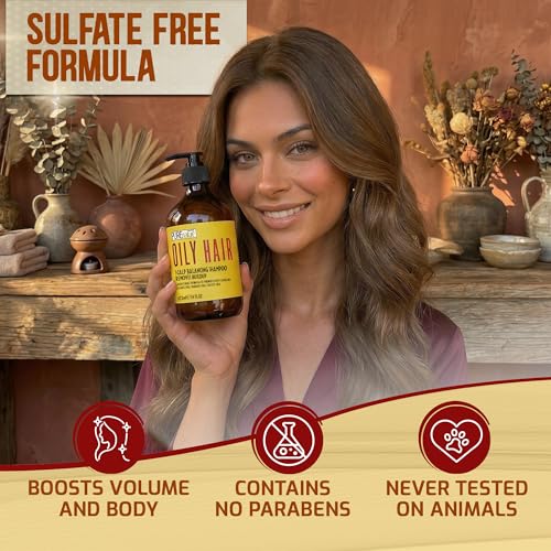 Image of Oily Hair Shampoo - Sulfate Free Buildup Remover for Itchy Scalps - Deep Cleanse Shampoo for Dandruff and Flake Treatment for Men and Women - Paraben Free, Salon Professional Formula - 16 Fl Oz