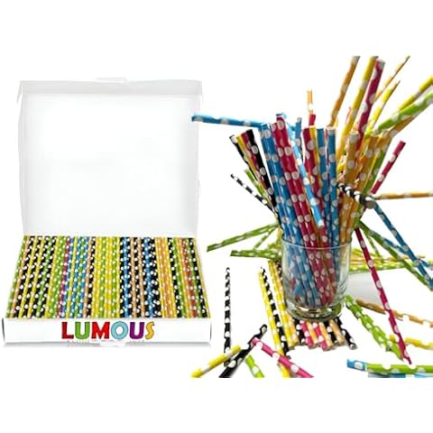 GULLAIIR 150 Pack Eco-Friendly Paper Straws Cover