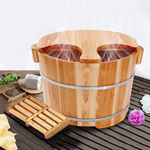 Spa de pies de madera 25cm con tapa para pedicura miniatura 6