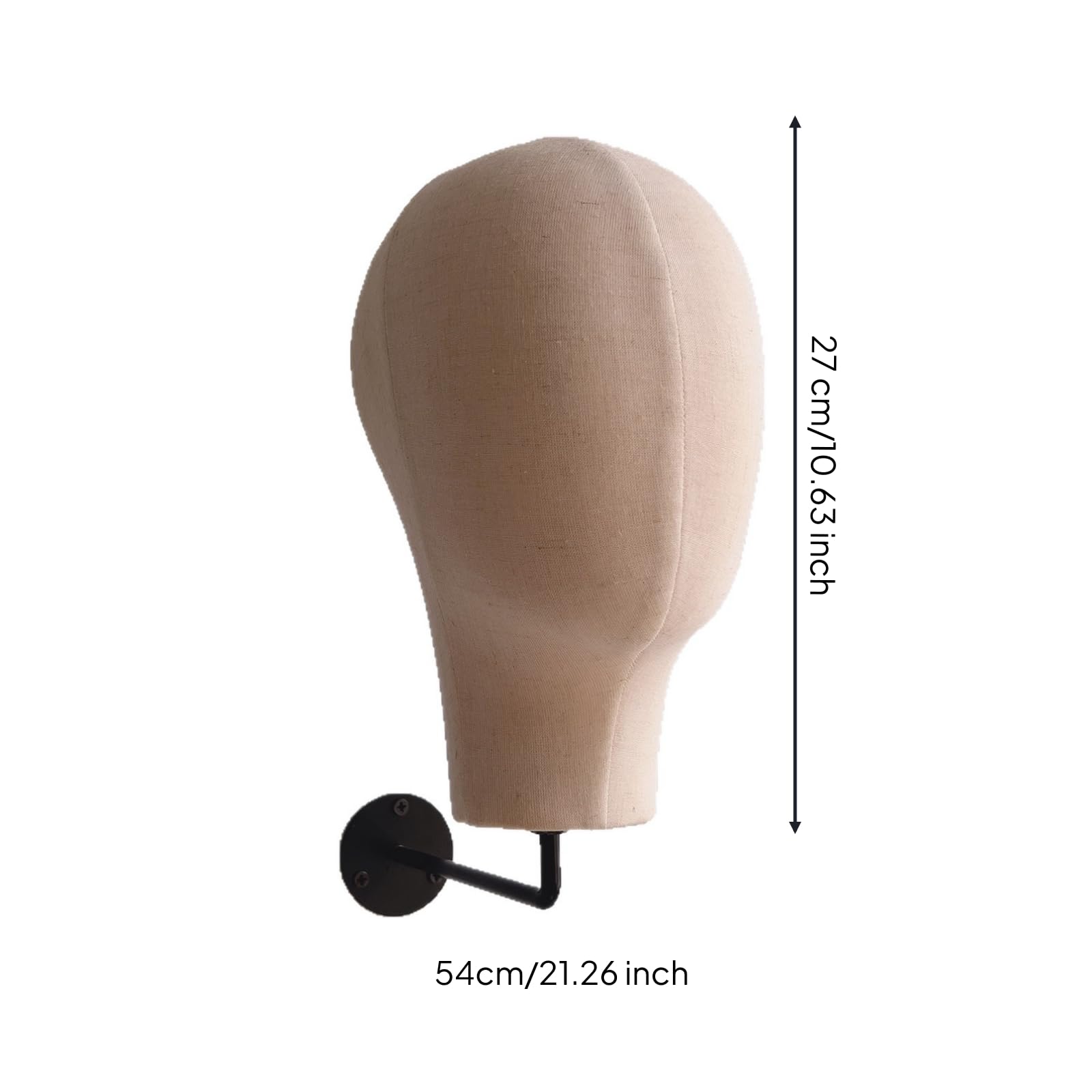 Harilla Hutständer Schaufensterkopf Perückenhalter Kopfmodell mit Formstabilem Polyurethan Kern Und Leinenbezug zur Sicheren Fixierung für Styling Schminktisch Fotostudio