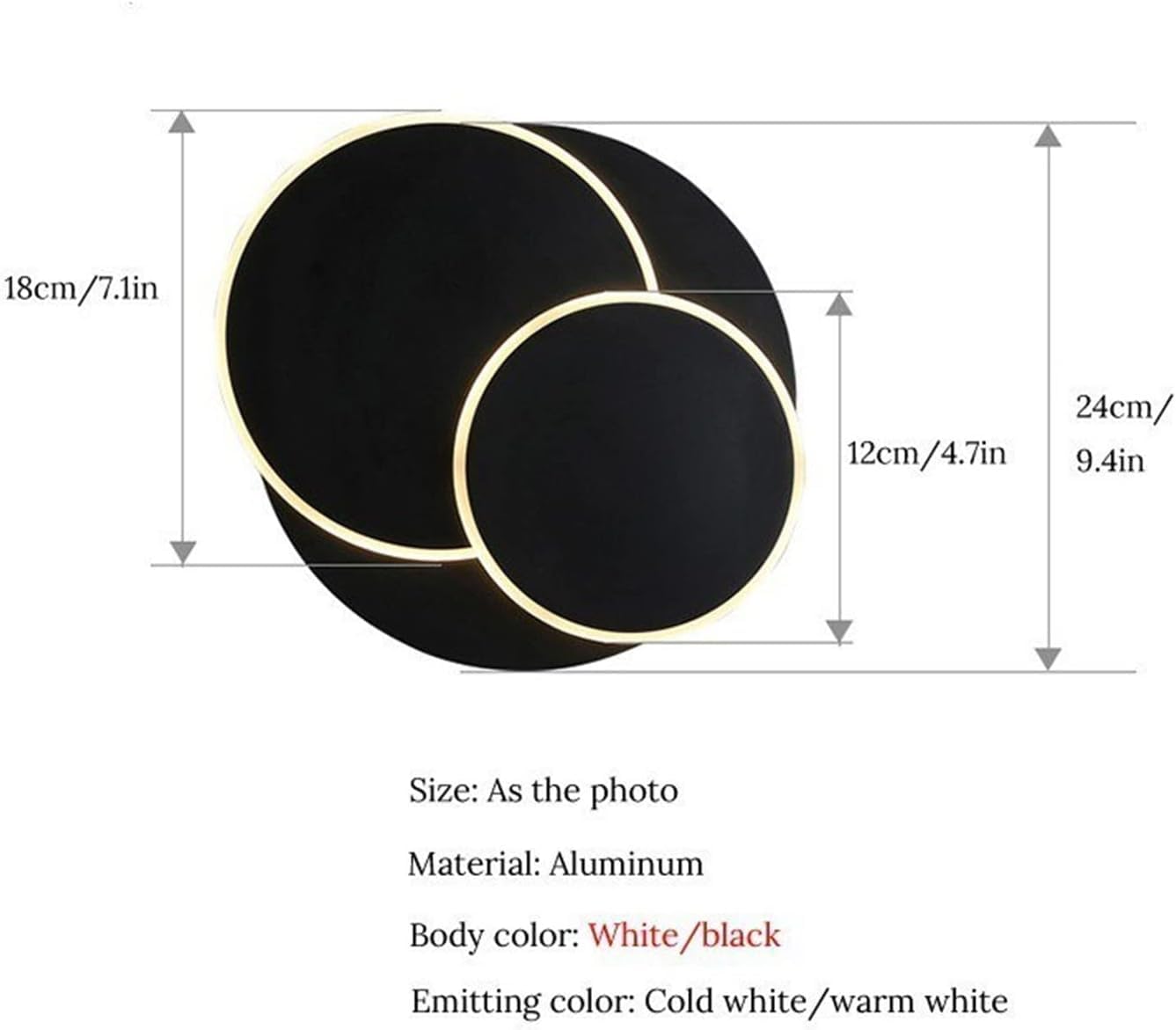 Lampada a Parete, lampade a Parete a LED da 18 W camere da Letto a Rotazione da 350 Gradi Accanto a letture luci murali per Interni Decorazione dell'illuminazione corridoio, luci a Sospensione