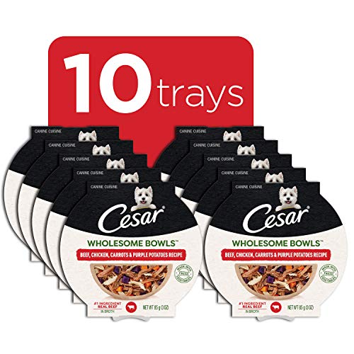 CESAR WHOLESOME BOWLS Adult Soft Wet Dog Food Beef, Chicken, Purple Potatoes & Carrots Recipe, (10) 3 oz. Bowls CESAR WHOLESOME BOWLS Adult Soft Wet Dog Food Beef, Chicken, Purple Potatoes & Carrots Recipe, (10) 3 oz. Bowls