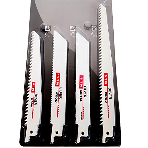 Lot de 10 lames de scie sabre professionnelles pour bois, plastique et métal - Compatible avec Bosch Dewalt Makita Milwaukee HurthAG Cover