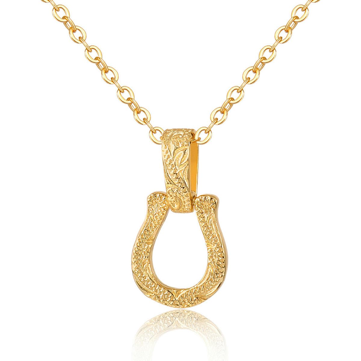 Gold Filled U-shape Horseshoe Silver Necklace Sterling Designer Jewelry