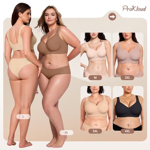Image of ProKloud Jelly Bras for Women No Underwire Wireless Bra with Support and Lift Full Coverage Plus Size Comfy Seamless Bra