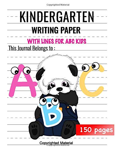 BabyPanda:Kindergarten Writing Paper With Lines for ABC Kids: Handwriting practice paper dotted notebook for kids is the first step towards learning