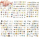 Feifeiya 12 Sheets Jewish Stickers Passover Self Adhesive Journal Stickers Pesach Seder Ten Plagues Nail Decals Jewish Party Decorations for Holiday Planner Calendar Journaling Scrapbook Supplies