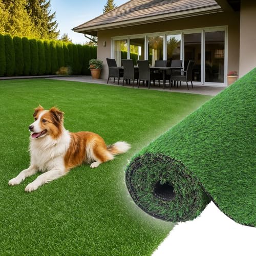Exma Rollos de Cesped Artificial 1x10 Barato - Césped Artificial para Exterior Resistente y Suave - Rollo Cesped Artificial Terraza Compatible con Animales - Alfombra Césped Exterior 20mm