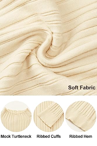 Image of OUGES Womens 2024 Spring Summer Tops Basic Slim Fit Sweaters Turtleneck T Shirts Business Casual Outfits