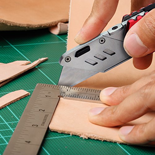 Fc Folding Pocket Utility Knife - Heavy Duty Box Cutter With Holster, Quick Change Blades, Lock-Back Design, And Lightweight Aluminum Body #TOP6