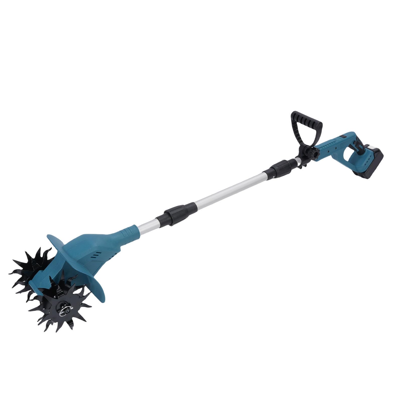 Motozappa senza fili 3 sezioni Coltivatore elettrico pieghevole con display digitale per giardinaggio Coltivazione del terreno Motozappa portatile portatile per uso quotidiano in