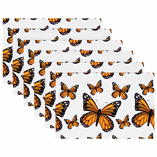 Set de table antidérapant x6 protège-table thermique à motif papillon