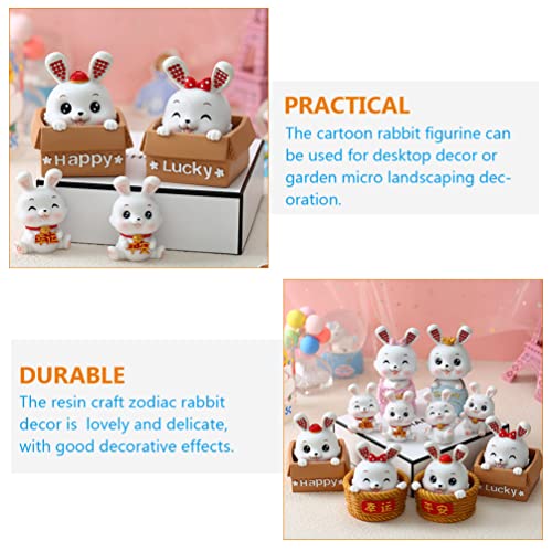 Nolitoy 4Pcs Easter Rabbit Figurine Easter Rabbit Statue Mini Bunny Decor Yard Decorations Easter Bunny Table Decorations Garden Decor Outdoor Statues #TOP7