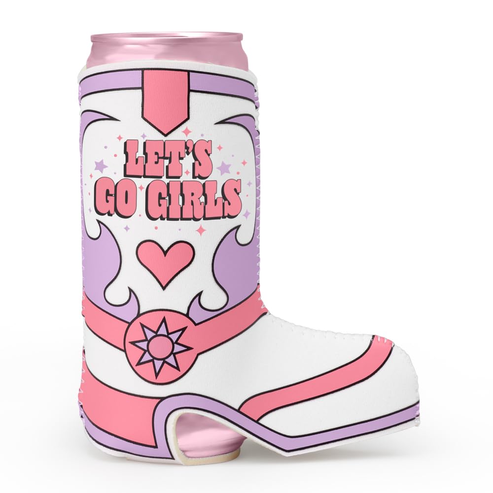 xo, Fetti Let's Go Girls Rodeo Can Holders - 8 Cowboy Boot Slim Drink Sleeves | Last Rodeo Bachelorette, Nashville Birthday Party, Western Cowgirl Favors, 21st Bday Decorations
