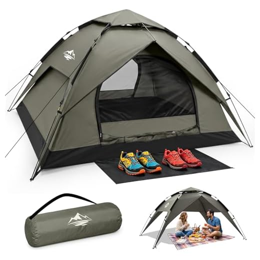 2-3 Person Camping Tent, Instant Pop Up Tents for Camping - 40s Automatic Easy Setup Tent with Rainfly, Double-Layer 3500mm Waterproof & Windproof Instant Tents for Hiking Backpacking