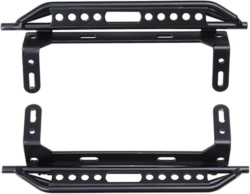 Miniatura 3 de HobbyPark Estribos de pedal lateral de metal para Traxxas TRX4 TRX-4 110 RC Crawler Body Shell Accesorios (negro)