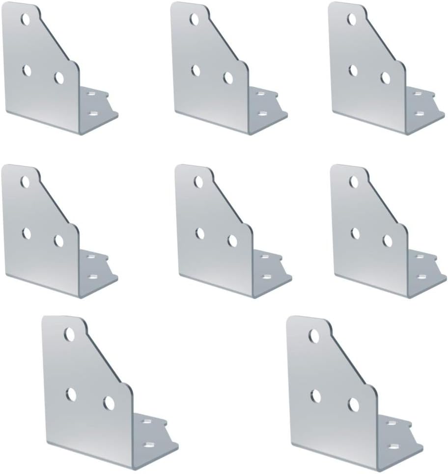 Large Brace - Set of 8 | 6 Hole 18 Gauge Steel Flight Case Brace | 1.2mm PennBrite Finish | Durable Hardware for Case Building & Repair