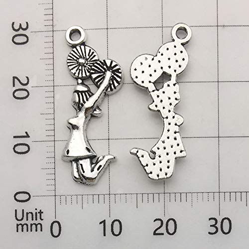 50Pcs Craft Supplies Antique Silver Cheerleader Girl Dance School Sports Spirit Gymnastics Charms Pendants For Crafting, Jewelry Findings Making Accessory For Diy Necklace Bracelet (M163) #TOP3