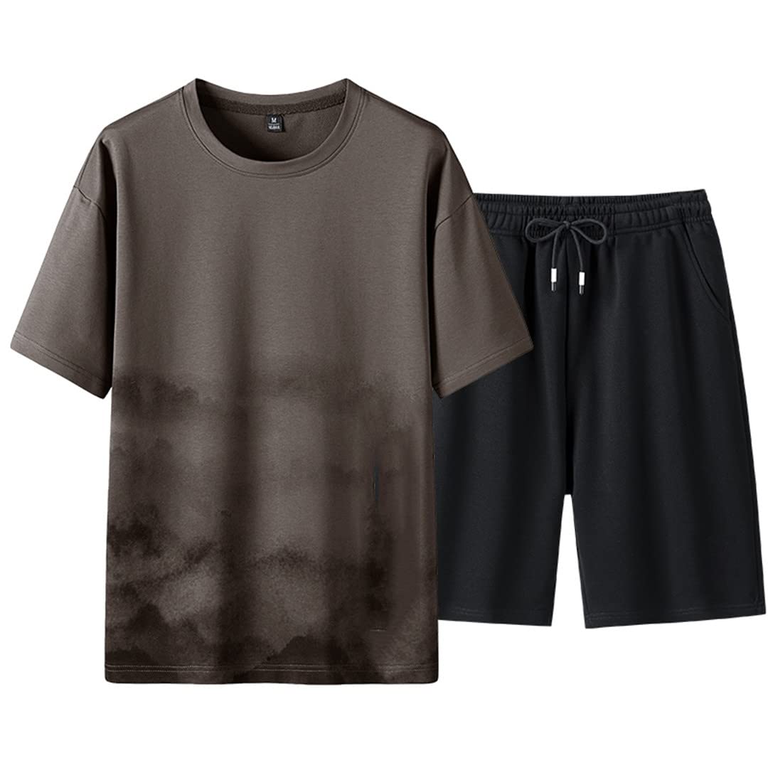 PYTRXGBO Men's Summer Tie Dye T-Shirt + Shorts Tracksuit Hip Hop Clothing