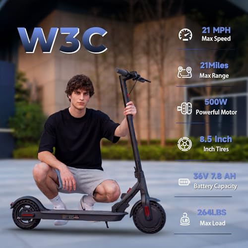 Image of Electric Scooters - Electric Scooter Adults, 1200W /1000W /500W Motor, 28 /25 /21 /18 MPH Top Speed, 10'' /8.5'' Tires, 28 /25 /23 /21Miles, APP Control E Scooter for Teens