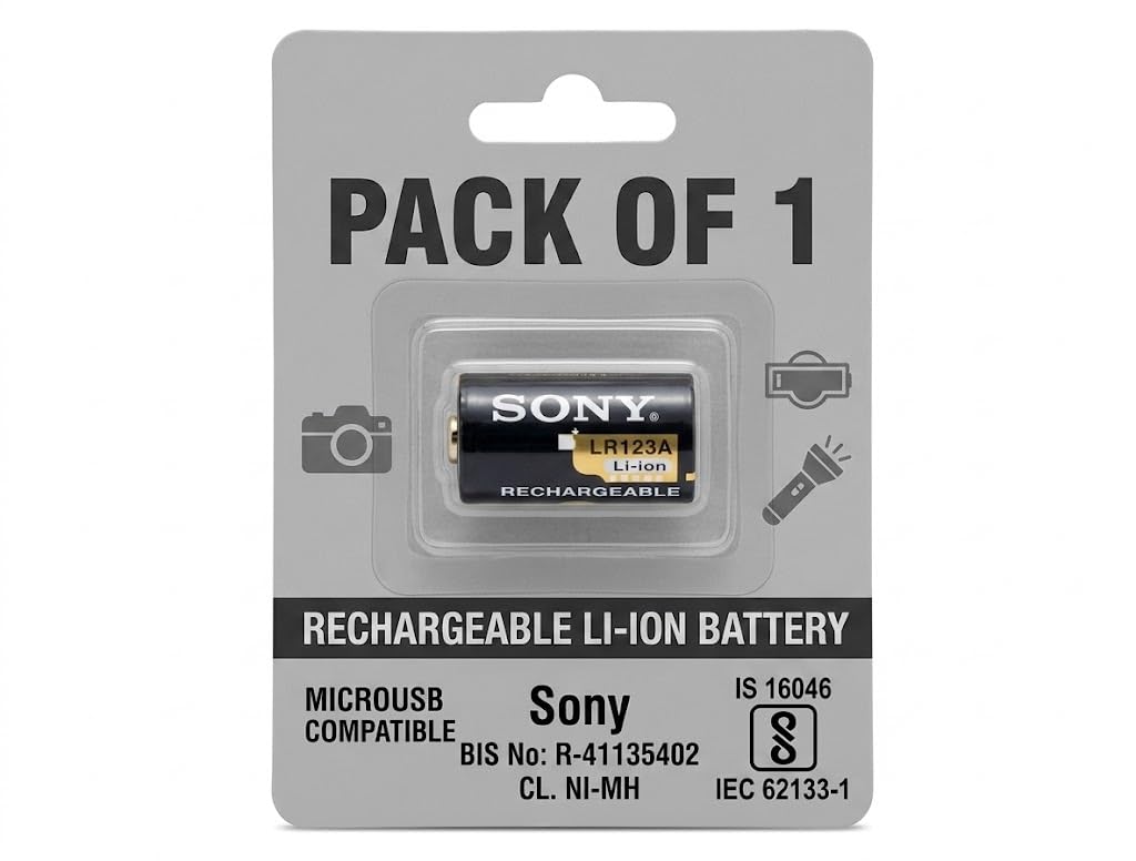 Compatible with Sony LR123A 2200mAh 3.7V Li-ion Battery for CCTV Camera & Flashlight BIS No: R-41135402 CL. NI-MH is 16046 IEC 62133-1 LR123A Battery(Pack of 1)-picture-30