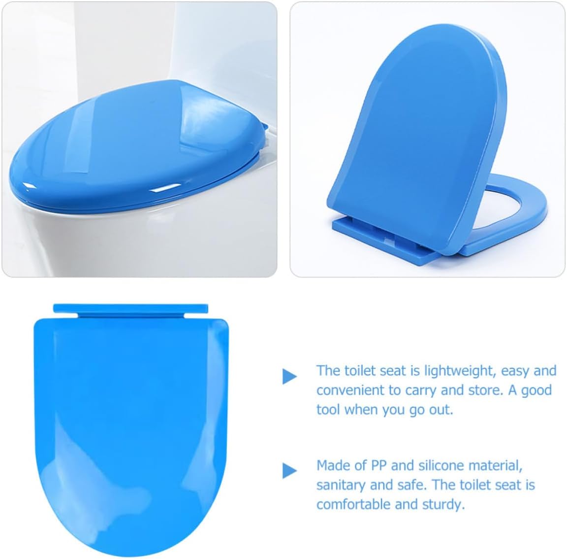Portable Potty Seat for Toilet Training with Easy to Carry Blue Pp Material, Convenient to Store Toilet Seat for Potty Training and Go