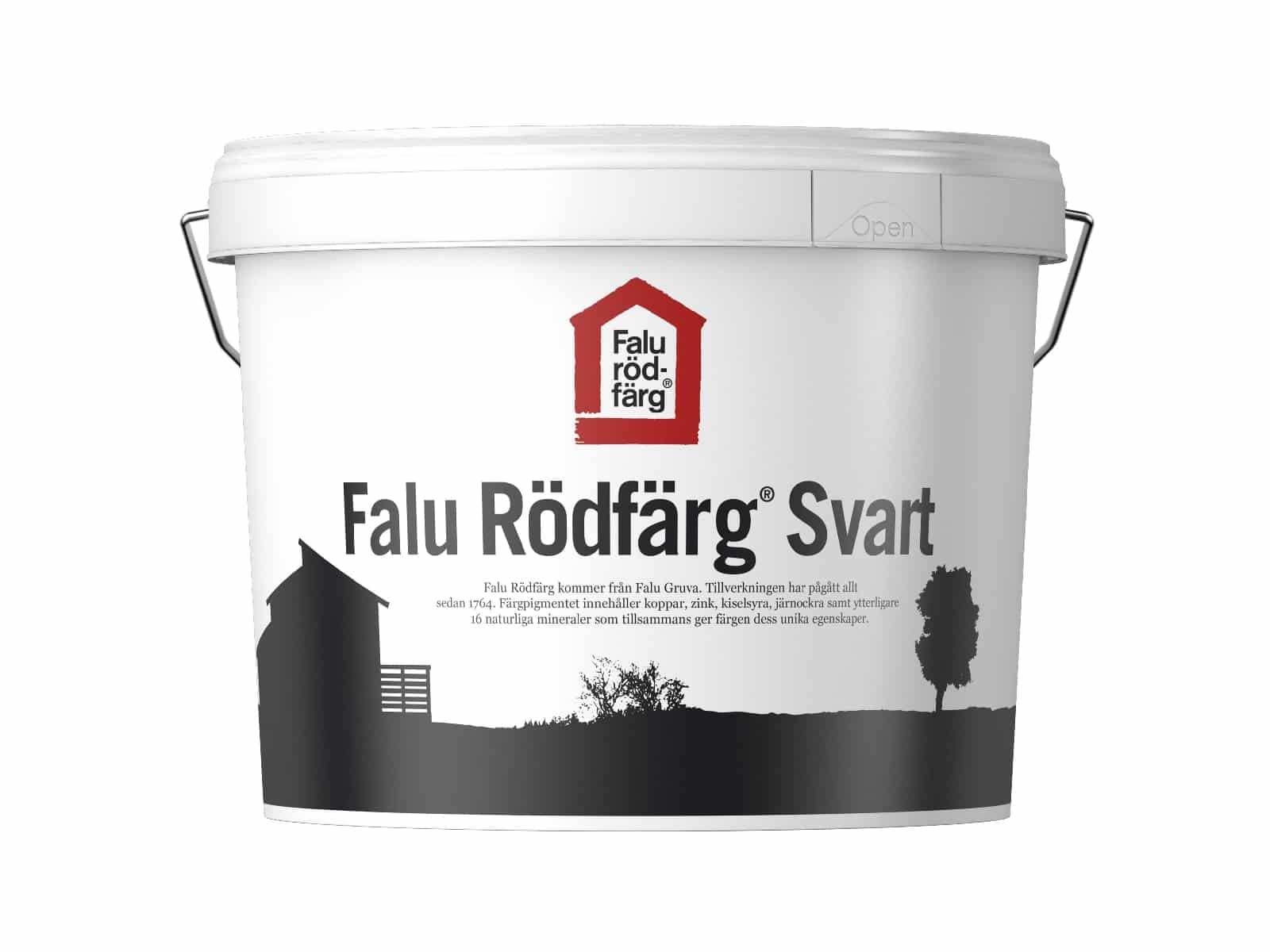 Falun Rödfärg SCHWARZ - die orig. schwedische Fassadenfarbe/Schlammfarbe - 10 Liter
