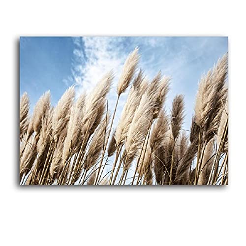 Plantes douces art mural boheme pour decor de salon pampas chaleureux