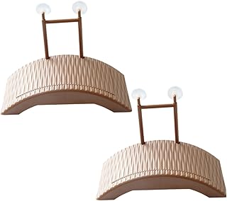 POPETPOP 2 Pçs Tartaruga Flutuante Ilha Flutuante Réptil Plataforma Rampa De Réptil Esconder Caverna Tartaruga-Frade Plataforma De Rampa Para Tartaruga Marrom Claro Escalada Animal De