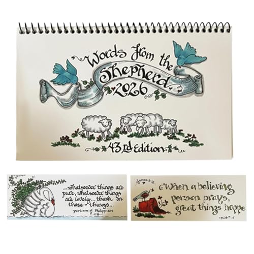 Calendario cristiano 2026, planificador mensual inspirador, versículo de las Escrituras con 2 marcapáginas, para mujeres y hombres, escritorio, hogar, habitación, estudio, Navidad