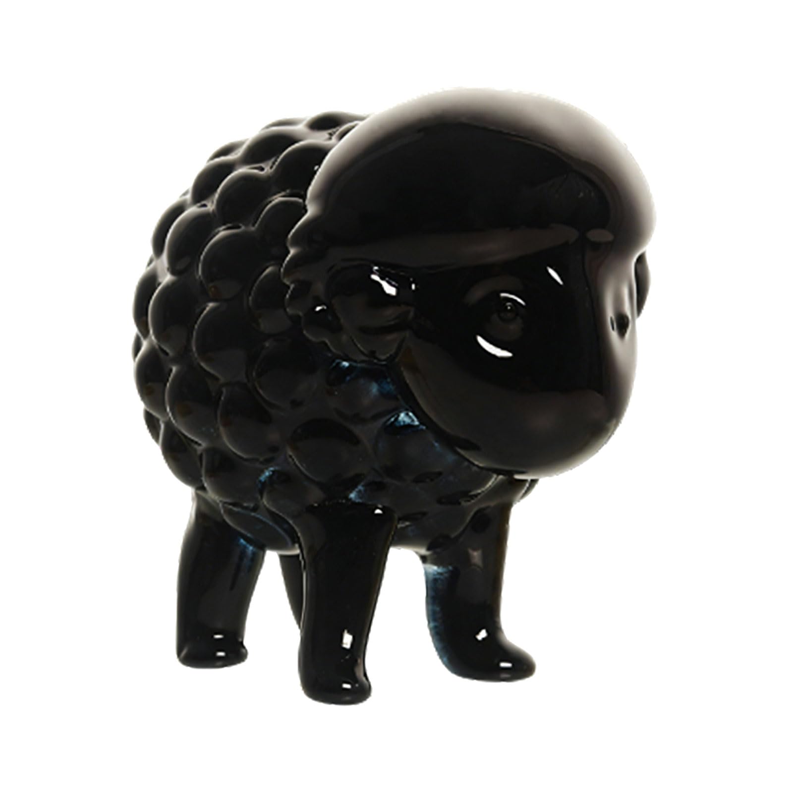 Snorvixre Black Colorful Sheep Shape Cuteness Statues Small Figurines Glass Texture Suitable For Home Decoration And Projects Crystal Sheep Figurine