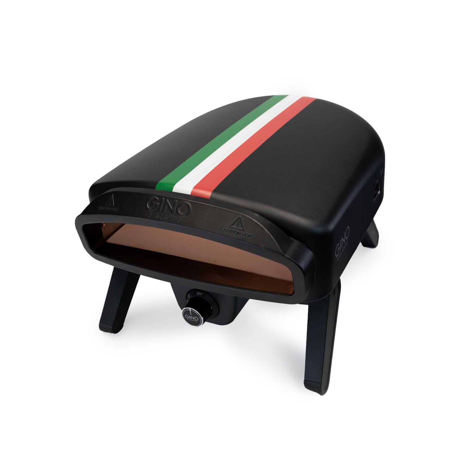 Gino D'Acampo 14" Gas Fired Pizza Oven - Modena with Built-In Thermometer, Pizza Stone, and Stainless Steel Construction