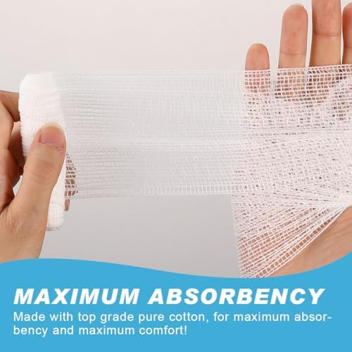 12 Rolls Gauze Rolls Bandage 3" x 2.1yd Individually Wrapped Conforming Stretch Gauze Bandages for Wound Dressing Support - 5